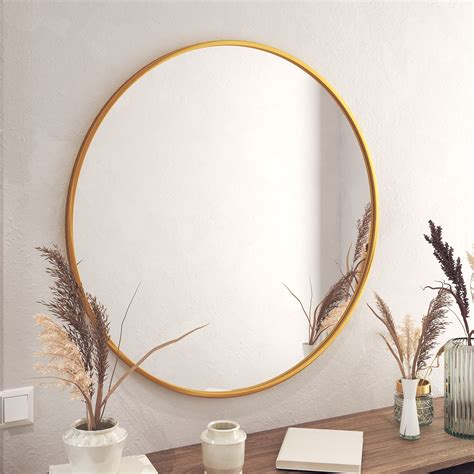 36 inch round gold mirror|round mirrors 36 inch diameter.